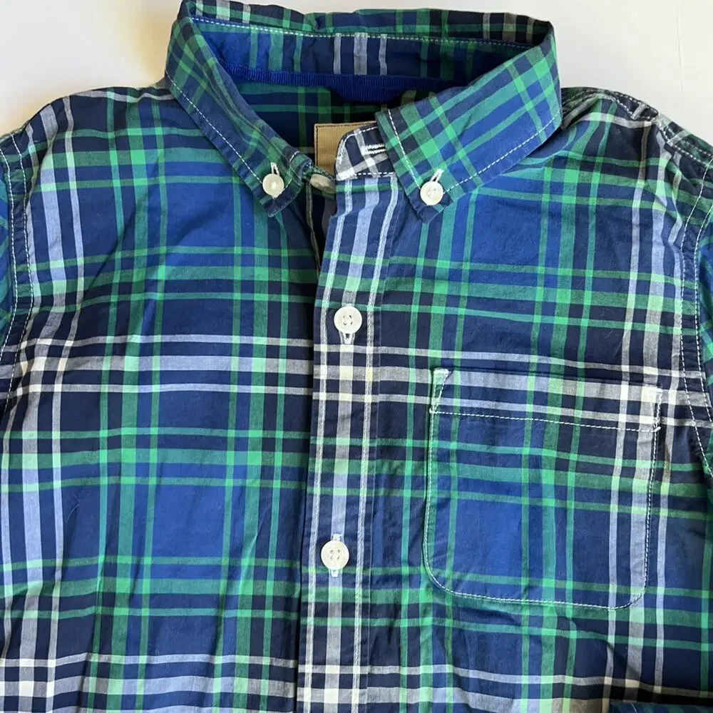 Mini Boden Plaid Button Down 7-8 - Picture 3 of 10